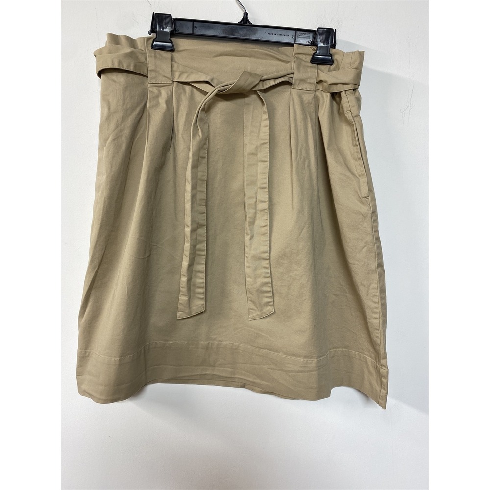 Andeawy Target Womens Tan Belted Skirt Sz Large Tie Belt Casual pockets  pleat